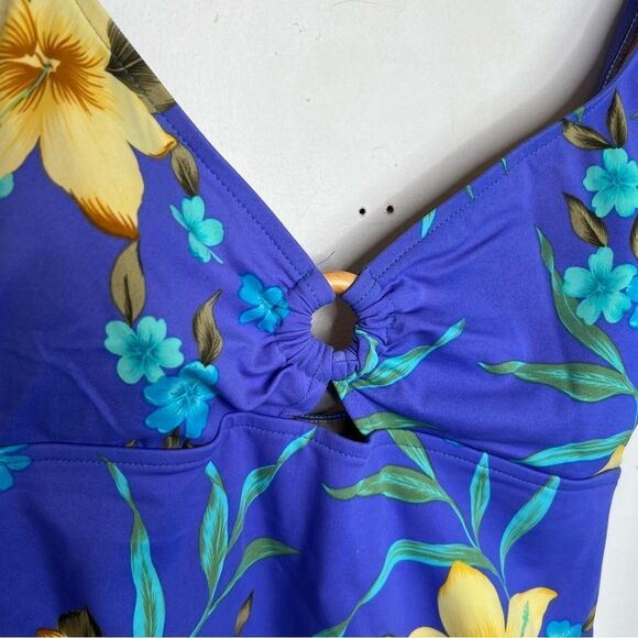 Caribbean Joe floral one piece bathing suit new white tags - Picture 2 of 8